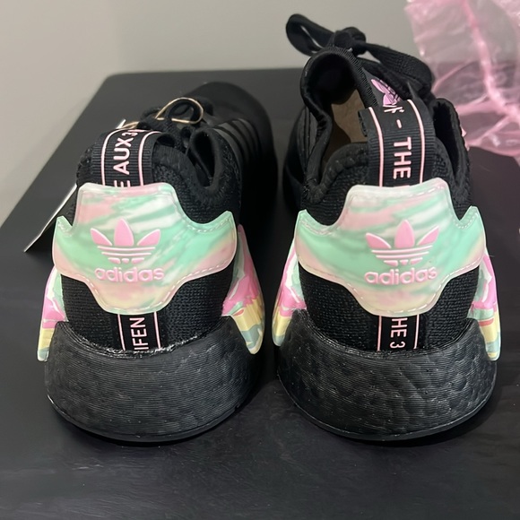Adidas Black and Pink Sneakers with NMD Sole & Bling Crystal - Picture 2 of 4